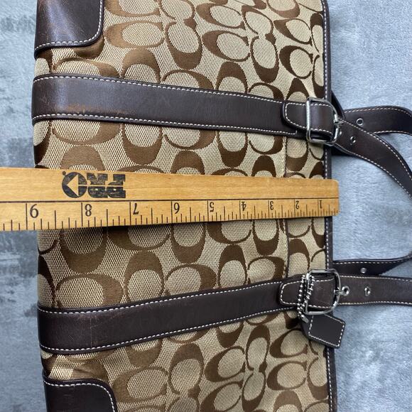 Coach Signature 6042 Canvas Leather Tote Bag Brown Used - Picture 10 of 12
